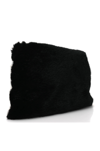 Faux Fur Two Tone Large GV3 Pouch Wristlet Black White