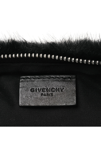 Faux Fur Two Tone Large GV3 Pouch Wristlet Black White