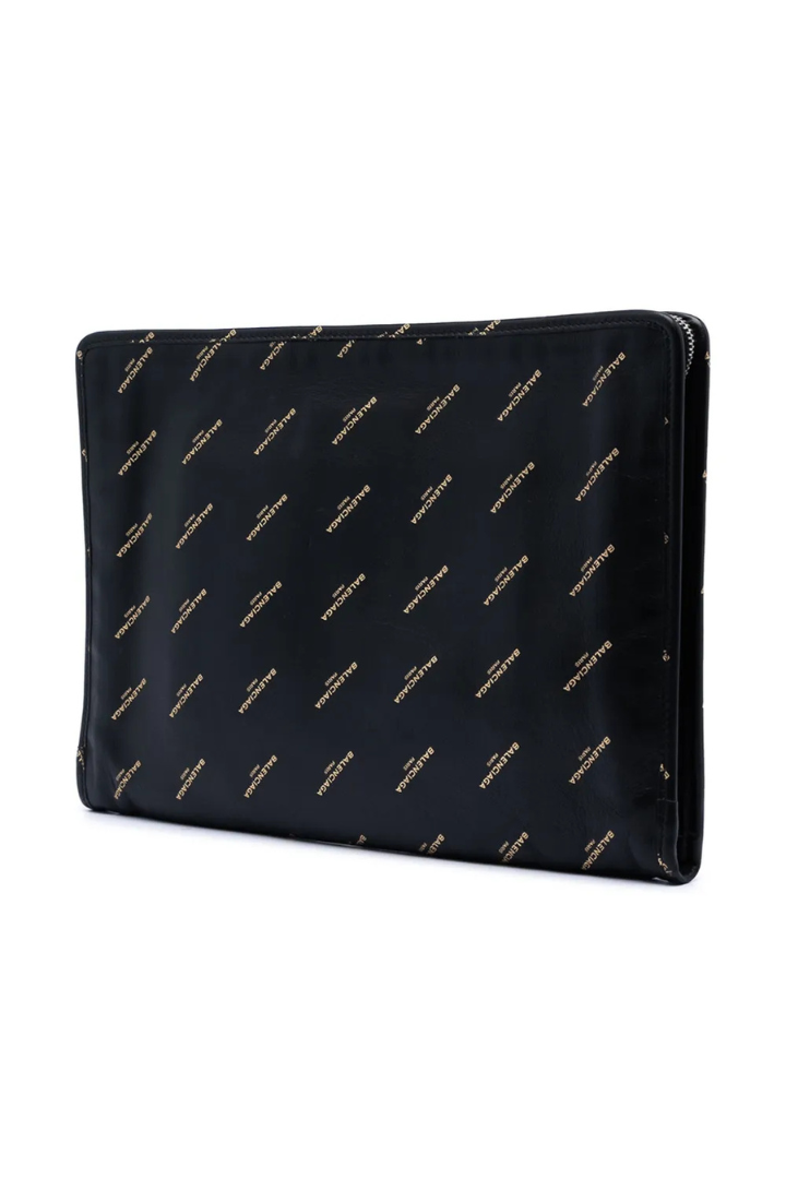 2017 Lambskin Allover Logo Zip Pouch clutch bag
