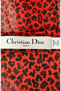 Silk Shirt Red Leopard Print