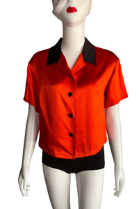 Orange Shirt with Black Details