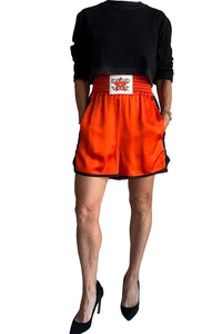 Orange Boxer Shorts with Black Details