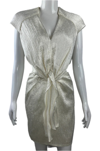 Bow Dress White With Silver Shine