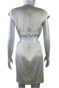 Bow Dress White With Silver Shine