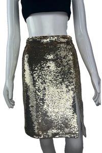 Tight Skirt In Gold-Tone Sequin