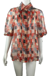 Colorful 3/4-Sleeve Blouse