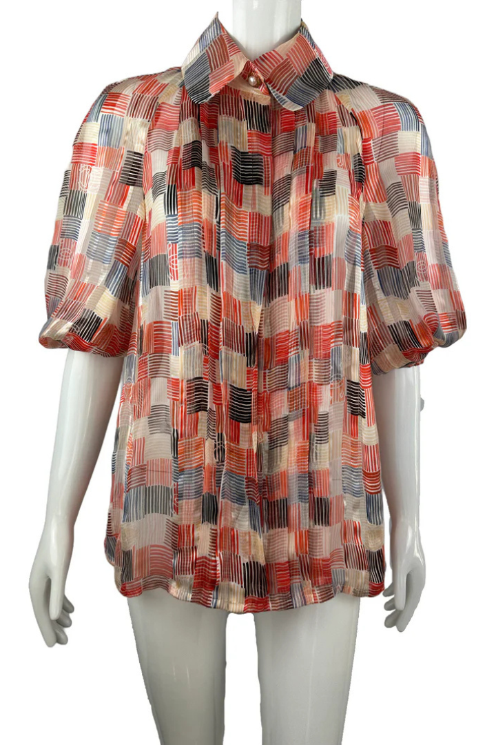 Colorful 3/4-Sleeve Blouse