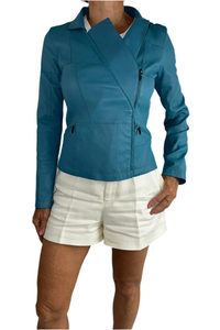 Blue Leather Jacket