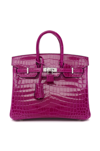 Birkin 25 Niloticus Crocodile Rose Pourpre PHW