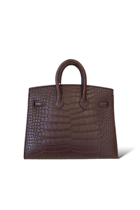 Birkin 30 Burgundy Croco Palladium Hardware