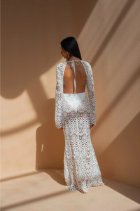 White Backless Maxi Dress