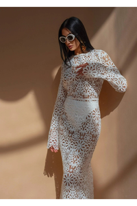 White Backless Maxi Dress