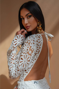 White Backless Maxi Dress