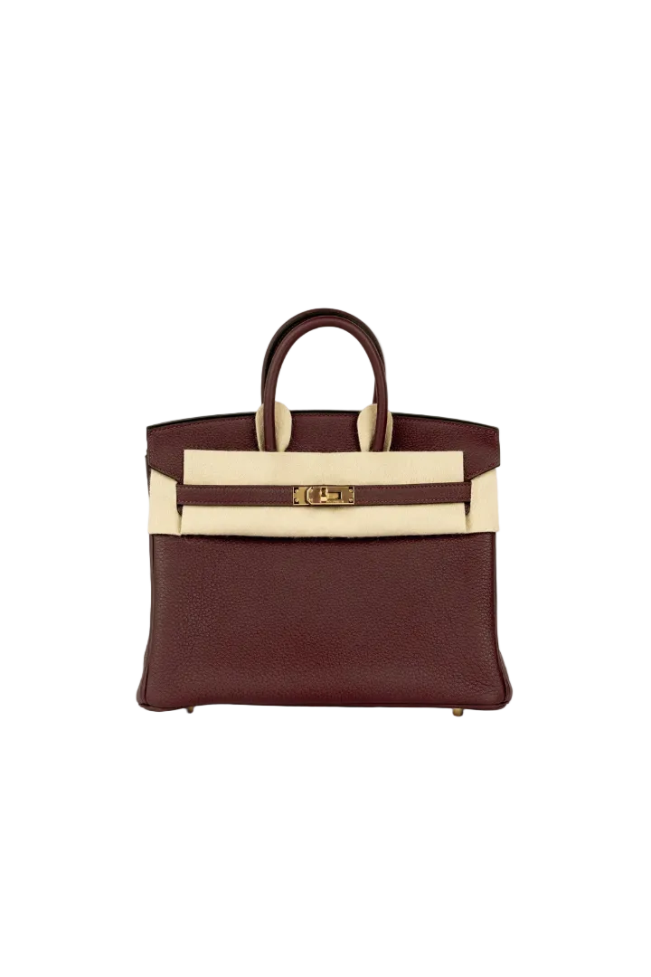 (New) Birkin 25 Burgundy Togo Gold Hardware