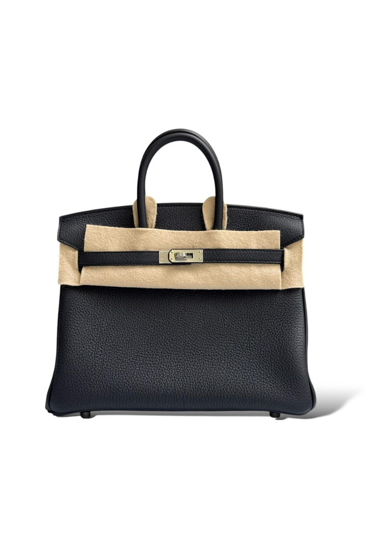 (New) Birkin  25 Black Togo Palladium Hardware
