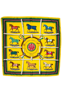 Vintage Hermès "Couvertures et Tenues de Jour" Carré 90 Silk Scarf