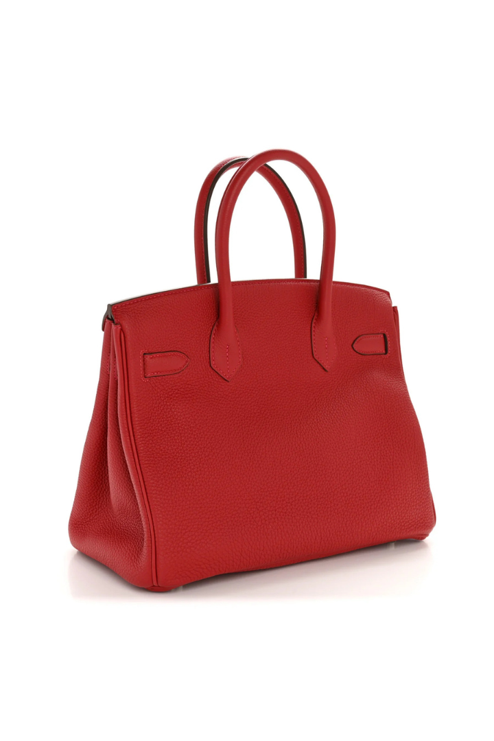 Birkin 30 Togo Red Palladium Hardware
