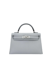 Mini Kelly Epsom Bleu Glacier Palladium Hardware