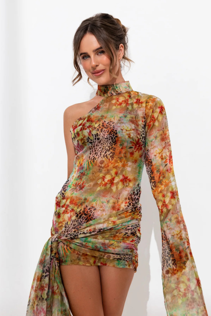Elara Tie Mini Dress
