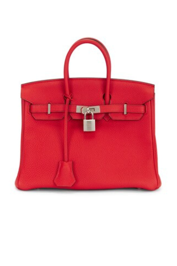 Birkin 25 Red Palladium Hardware