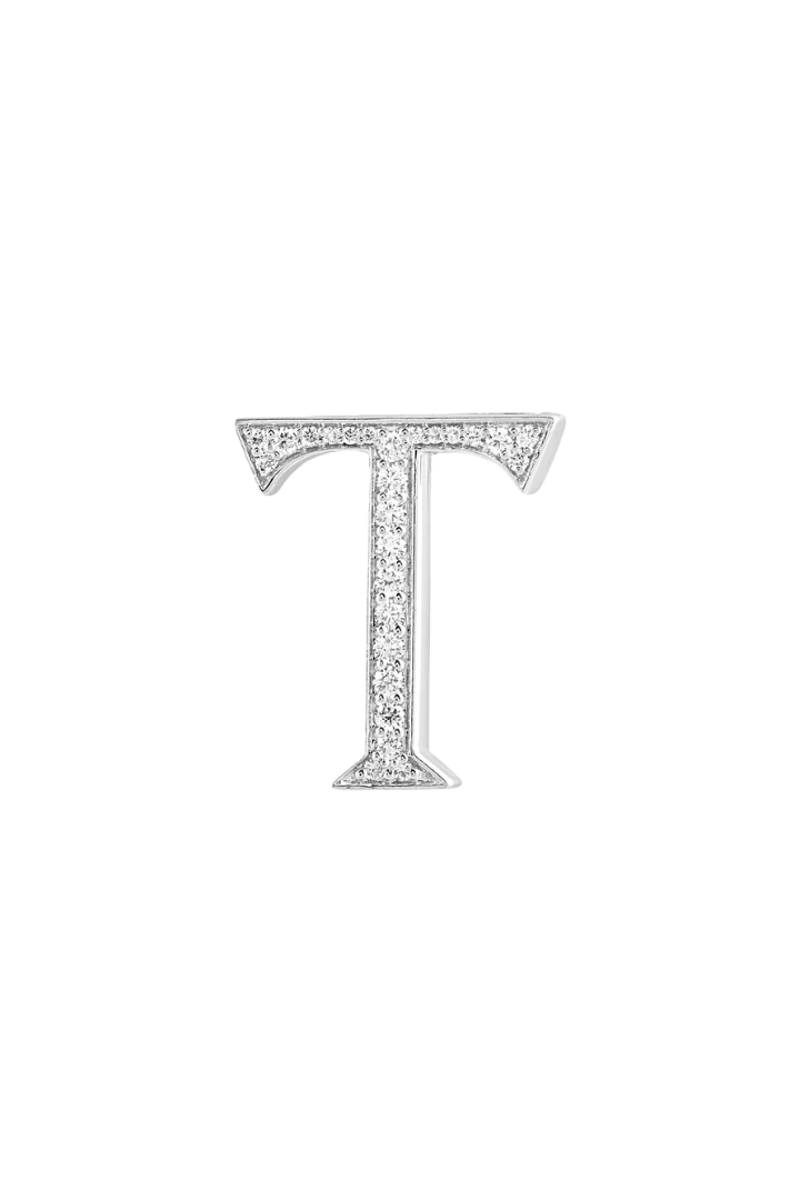 Alphabet 'T' Bag Bijoux with Natural Diamonds