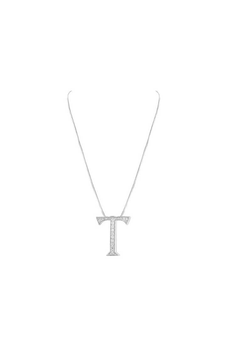Alphabet 'T' Bag Bijoux with Natural Diamonds