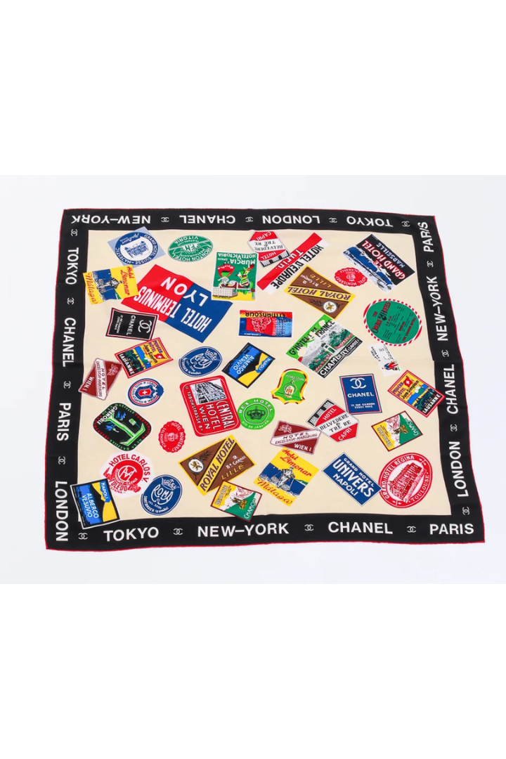 World Stamp Hotels Souvenir Scarf
