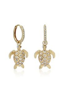 Sea Turtle Sparkle Hoops Earrings