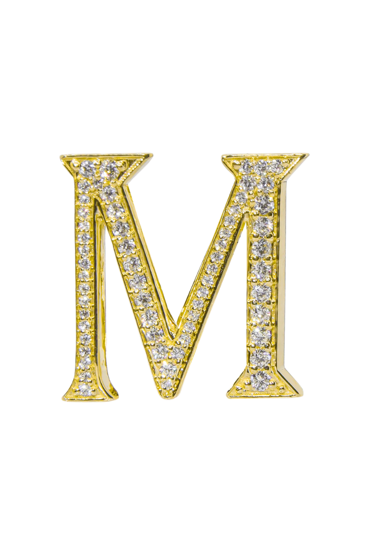 Alphabet 'M' Bag Bijoux with Natural Diamonds