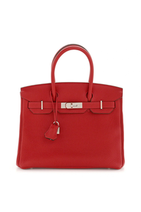 Birkin 30 Togo Red Palladium Hardware