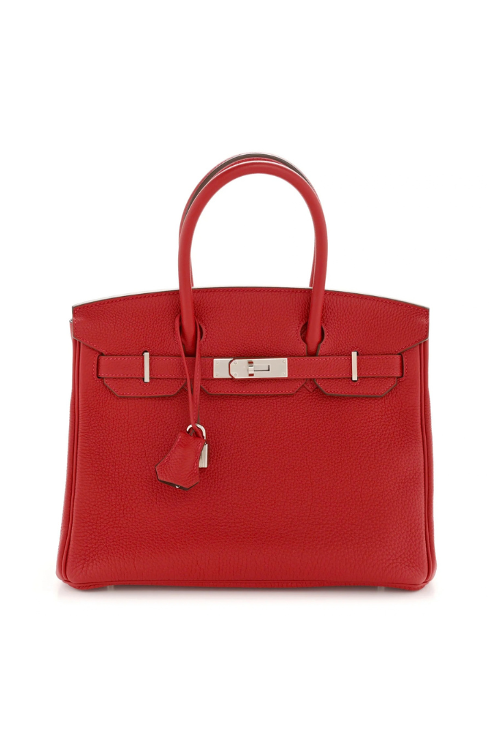 Birkin 30 Togo Red Palladium Hardware