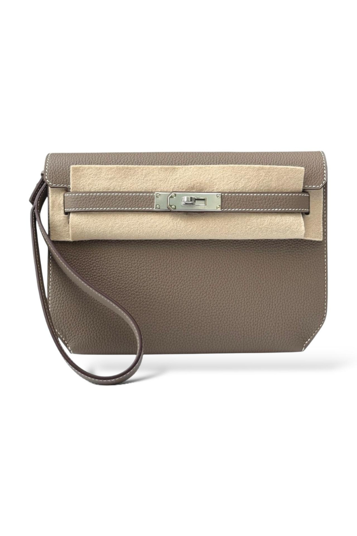 (New) Kelly Depeche Etoupe Togo Palladium Hardware