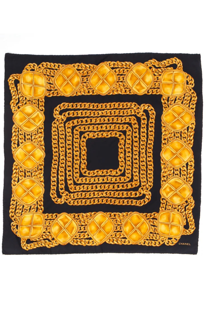 Chain Link Print Silk Scarf