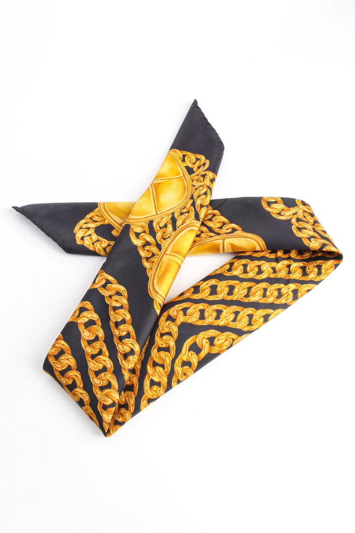 Chain Link Print Silk Scarf