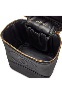 Black Caviar CC Tall Timeless Cosmetic Case Gold Hardware