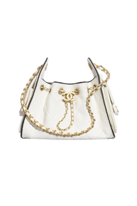 25 Mini Handbag Braided Raffia Calfskin & Gold Tone Metal