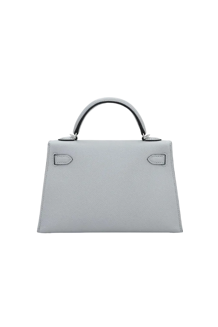Mini Kelly Epsom Bleu Glacier Palladium Hardware