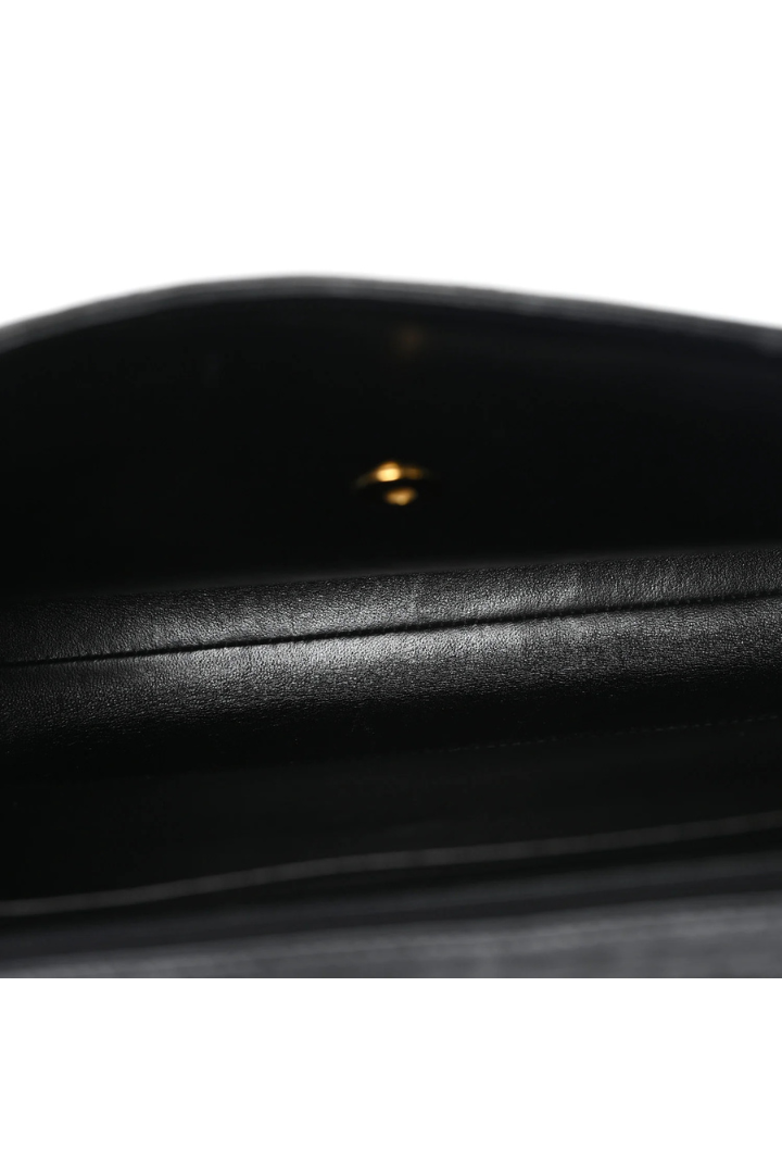 Lambskin Quilted Briefcase Laptop Bag Black