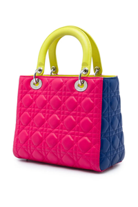 Tricolor Cannage Lady Dior Large with Strap