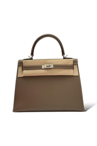 Kelly 25 Veau Epsom Etoupe Palladium Hardware