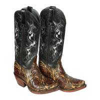 (NEW) Leather Cowgirl Boots