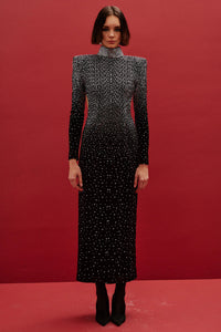 Zayla Crystal Backless Velvet Dress