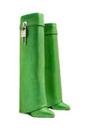(New) Shark Lock Boots Wide Fit In Satin With Strass
