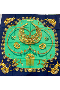 Les Cavaliers D'Or" Silk Scarf