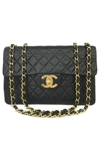 Maxi Jumbo 34 Quilted Matelasse XL Lambskin With Chain Shoulder Bag