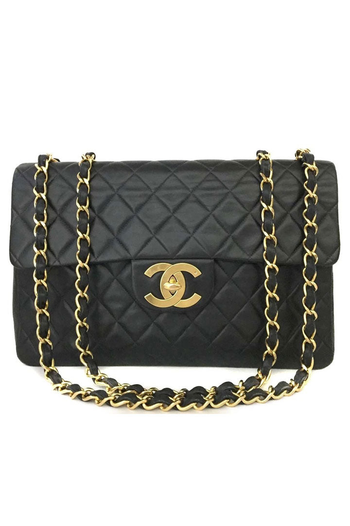 Maxi Jumbo 34 Quilted Matelasse XL Lambskin With Chain Shoulder Bag