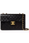 Jumbo Single Flap Shoulder Bag in Quilted Lambskin Leather