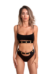 Glow Glory - High Cut Bikini Bottom with Cut Out