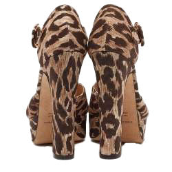 Leopard Print Canvas Platform Sandals