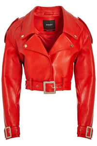 Victoria Leather Jacket Red